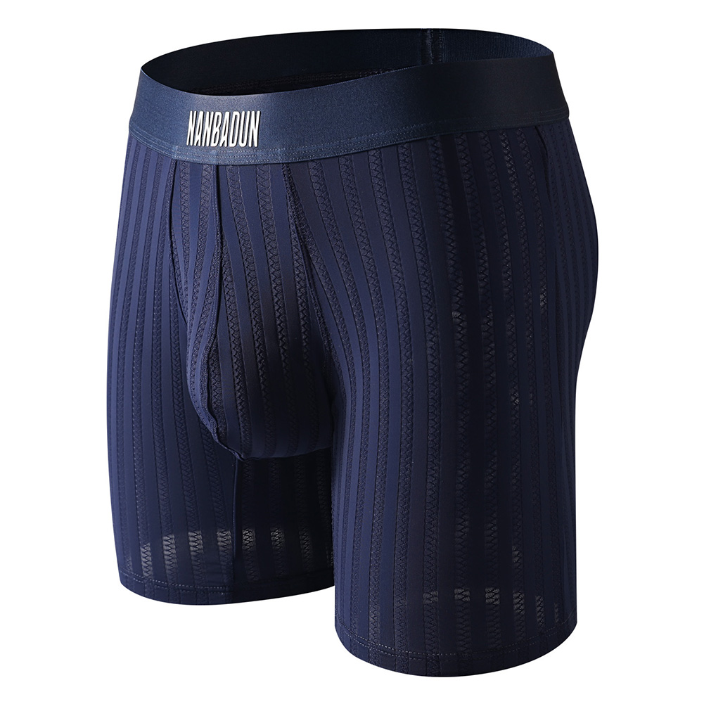 Men Ice Silk Long Leg Shorts B - Long Leg Trunk Men reseña y precio