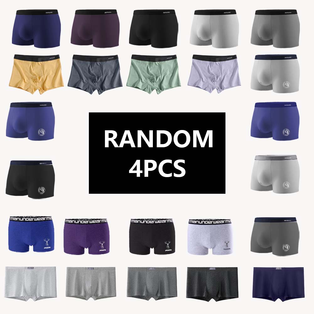 4Pcs Random Man Underwear Cott - Boxer Brief Pack Cotton reseña y precio