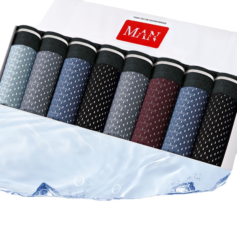 8pcs/Lot Men's Panties Ice Sil - Boxer Shorts Modal reseña y precio