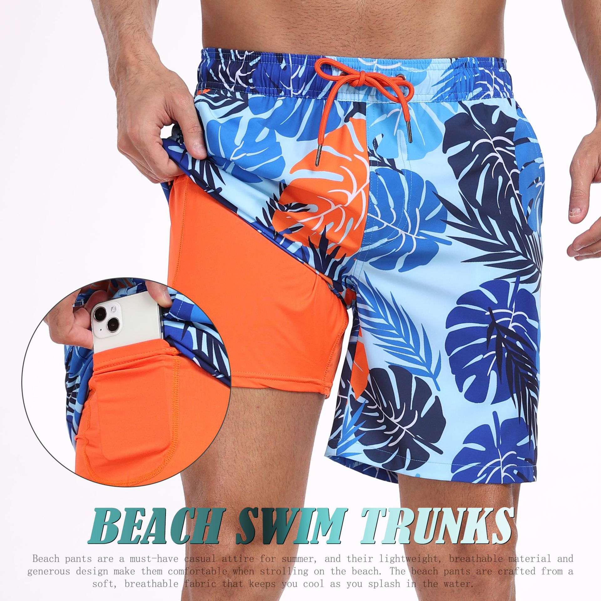 Mens Shark Pattern 2 in 1 Boar - Long Leg Trunk Men reseña y precio