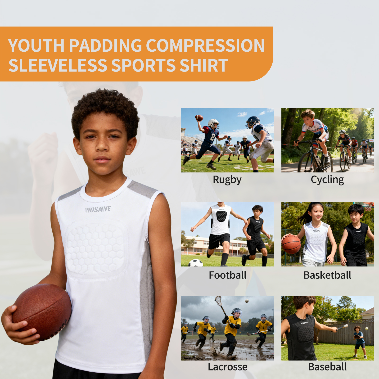 WOSAWE Boys Youth Baseball Che - Sleeveless Undershirt reseña y precio