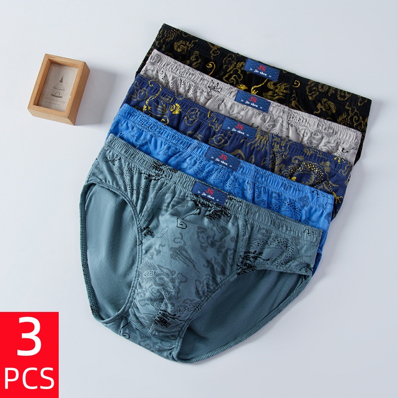 3 Pcs/Lot Men's Plus Size Pure - Boxer Brief Pack Cotton reseña y precio