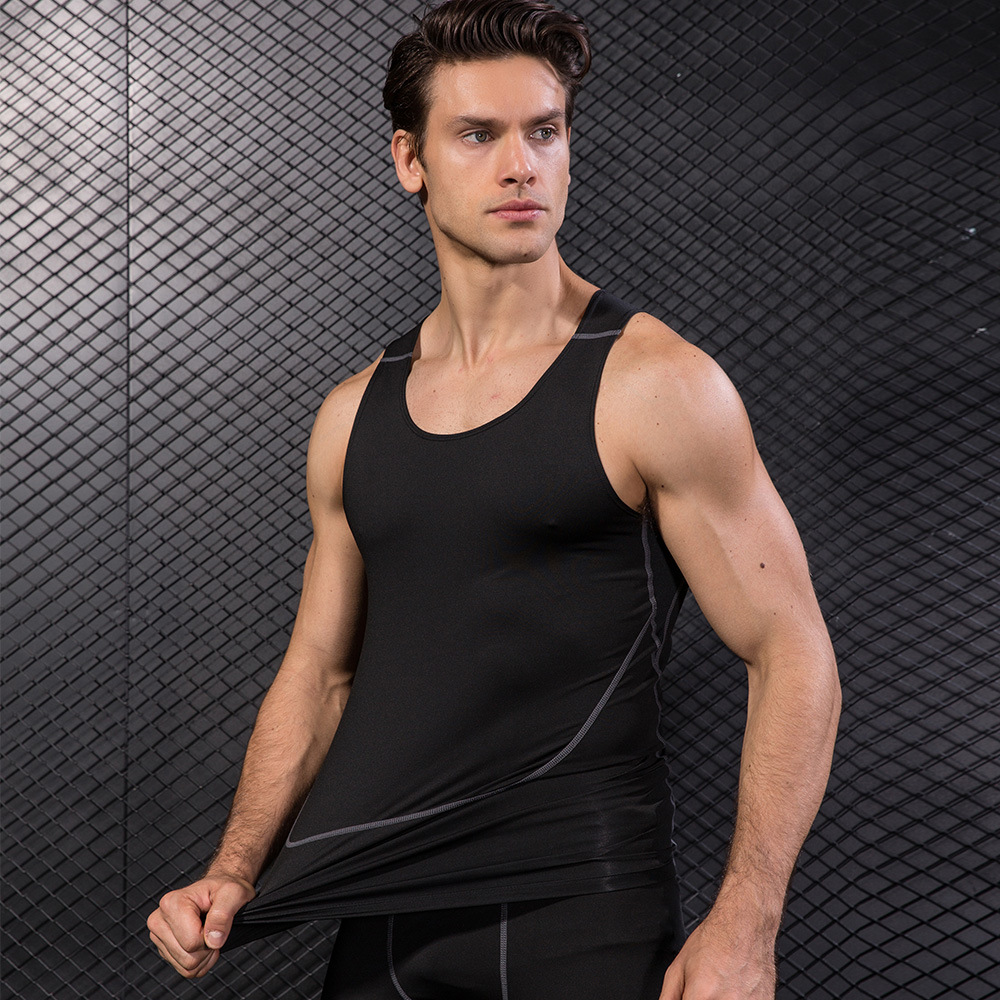 Men Black Sport Skinny Vest Ti - Base Layer Top reseña y precio