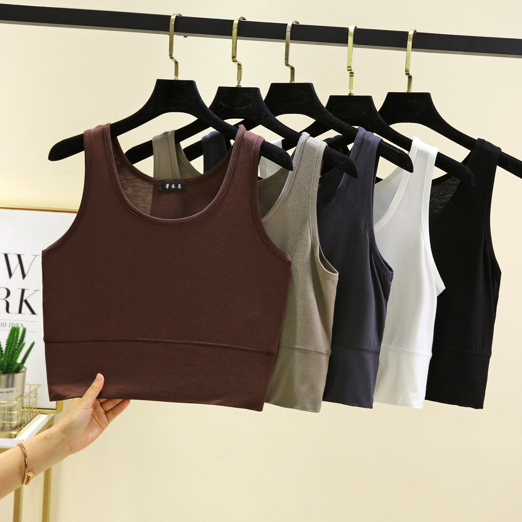 Modal O Neck cropped top Elast - Sleeveless Undershirt reseña y precio