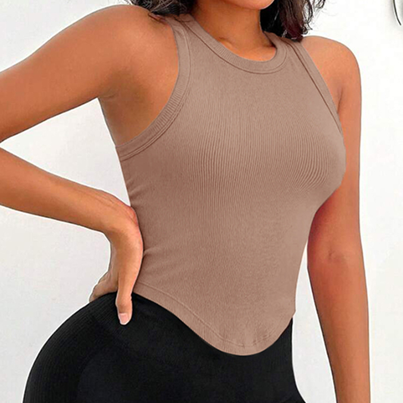Womens Ribbed Racerback Curved - Tank Top Ribbed reseña y precio