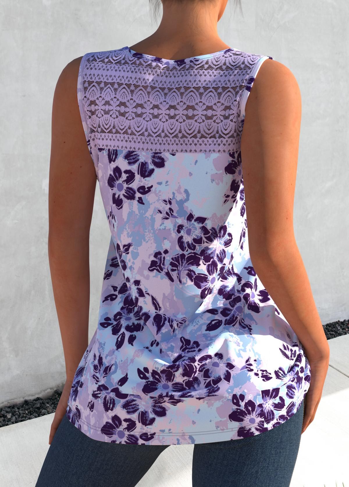 Plus Size Cross Strap Floral P - Suspender Tank Top reseña y precio