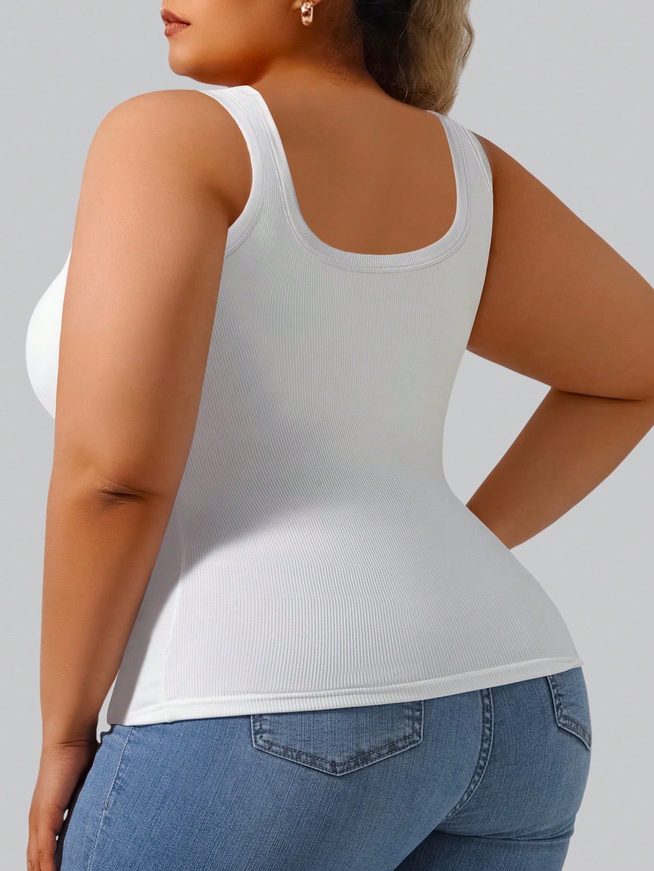 Plus Size Women's Solid Ribbed - Tank Top Ribbed reseña y precio