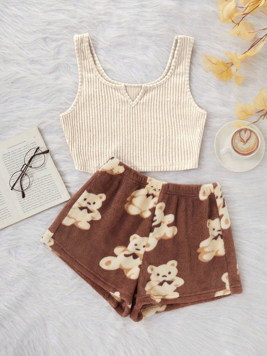 Brown Ribbed Brushed Tank Top  - Tank Top Ribbed reseña y precio