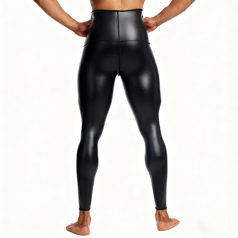 Sexy Men PU Leather Long Pants - Compression Long Pant reseña y precio