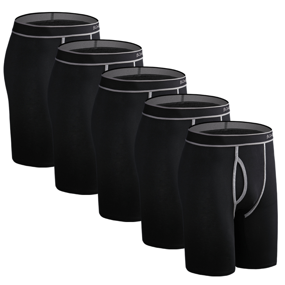 5pcs Long Boxer Mens Boxer Sho - Boxer Brief Pack Cotton reseña y precio