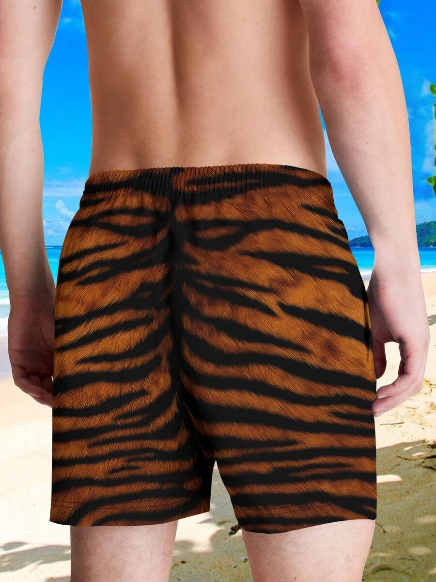 Mens Tiger Print Beach Shorts  - Trunk Breathable Men reseña y precio
