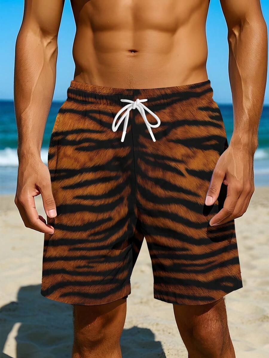 Mens Tiger Print Beach Shorts  - Trunk Breathable Men reseña y precio