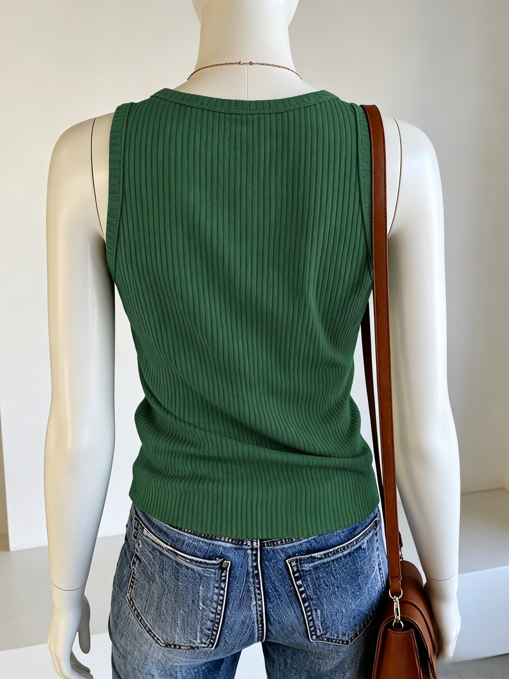 Plus Size Women Green Ribbed K - Tank Top Ribbed reseña y precio