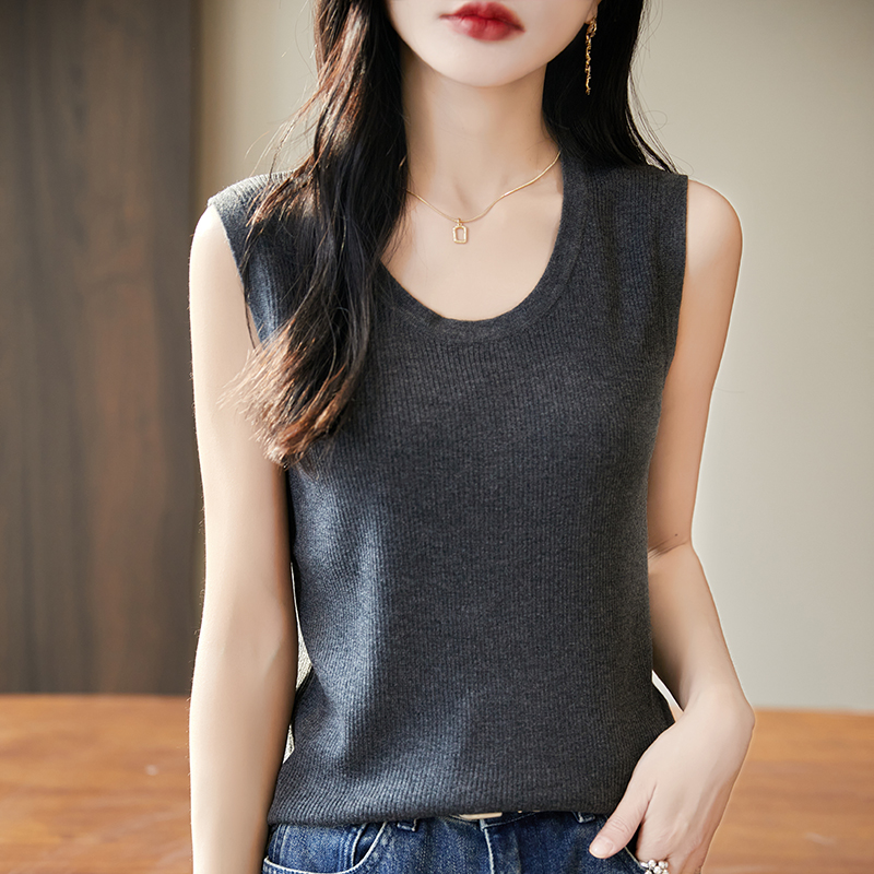 WinvyNee Women Deep Crew Neck  - Tank Top Ribbed reseña y precio